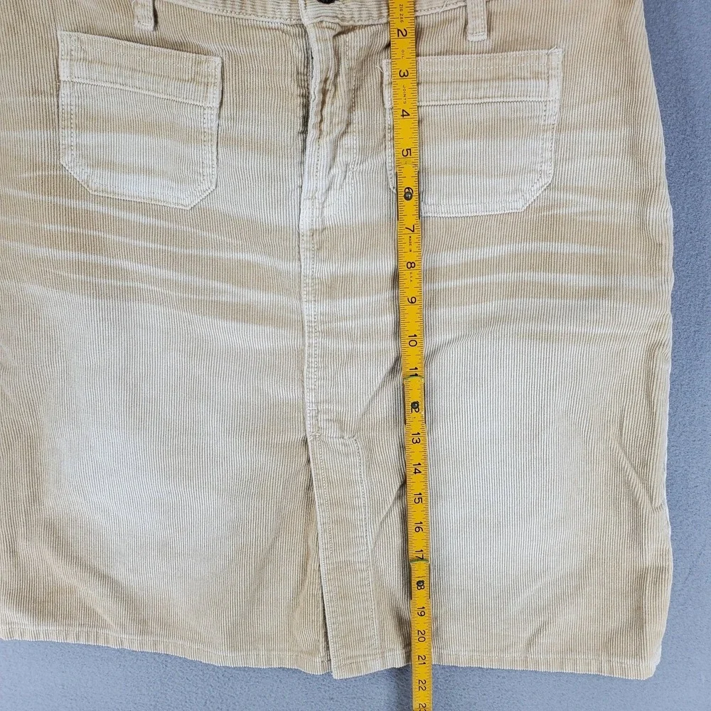 Abercrombie & Fitch Corduroy Khaki Skirt Vintage 90s Y2K Camel Tan Retro‎ Slit